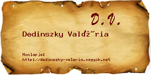 Dedinszky Valéria névjegykártya